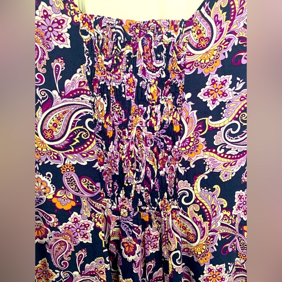 NWT Koret Paisley Dress with ruched back, PXL - Picture 4 of 4